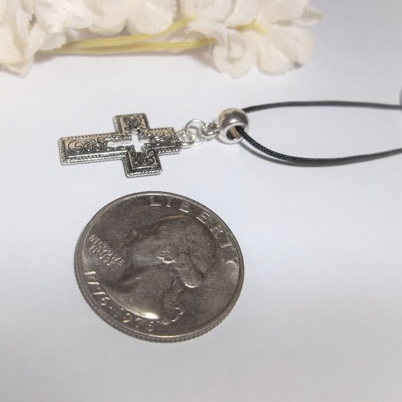 Necklace, Pendant, Cross Necklace, Cross Pendant, Silver Cross Necklace, D353 - Picture 3 of 9